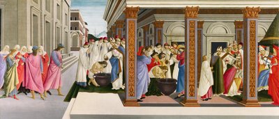 Vier scènes uit het vroege leven van Sint Zenobius, c.1500 door Sandro Botticelli